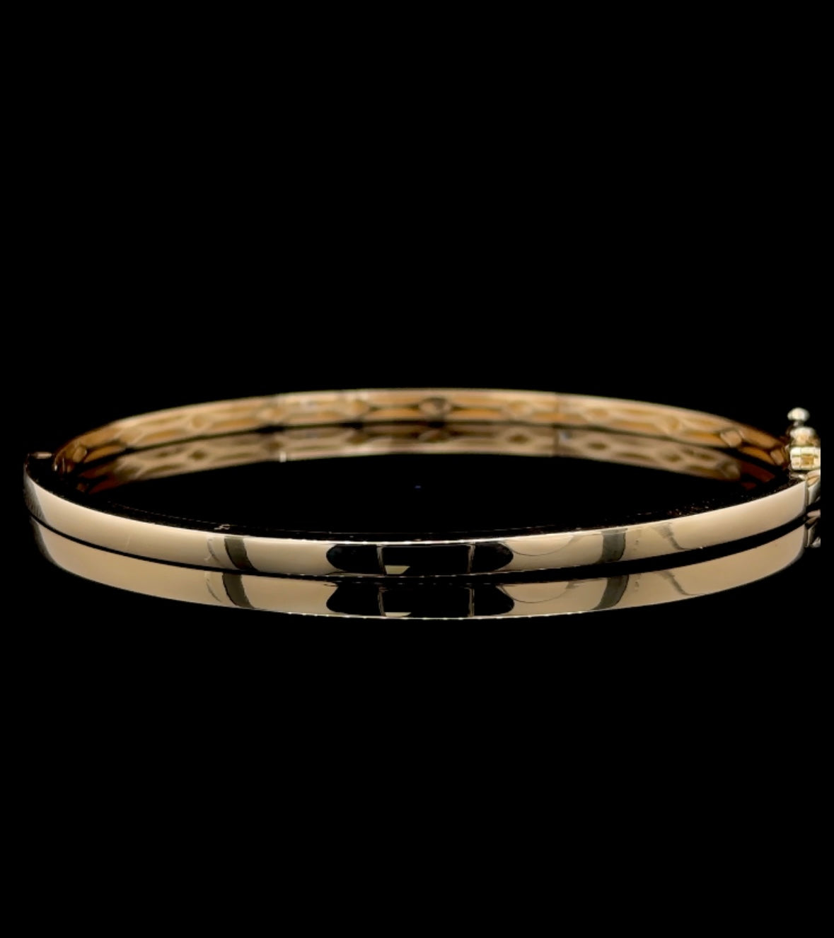 14K Solid Gold Diamond Bezel Bangle