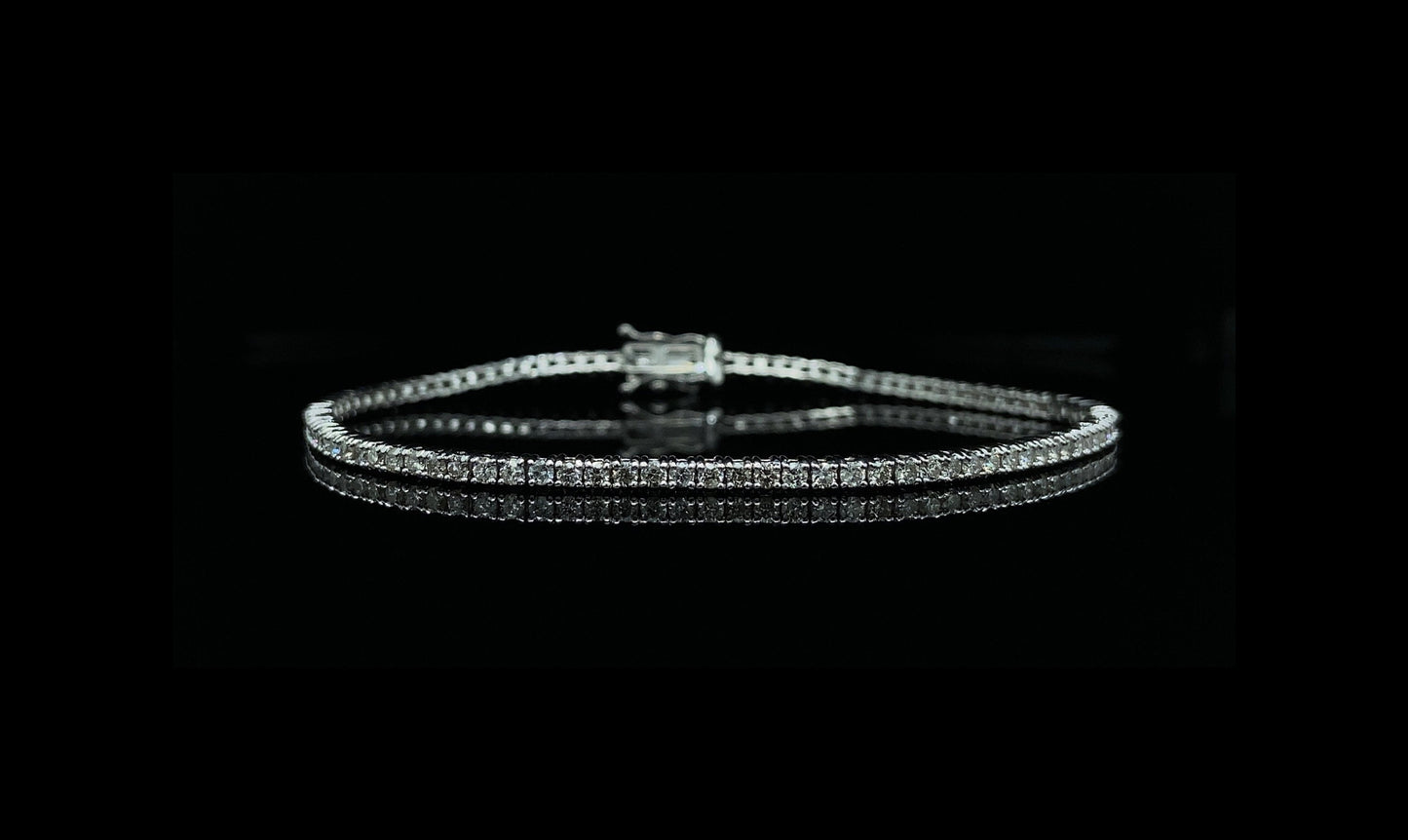 14K Gold Natural Diamond Tennis Bracelets