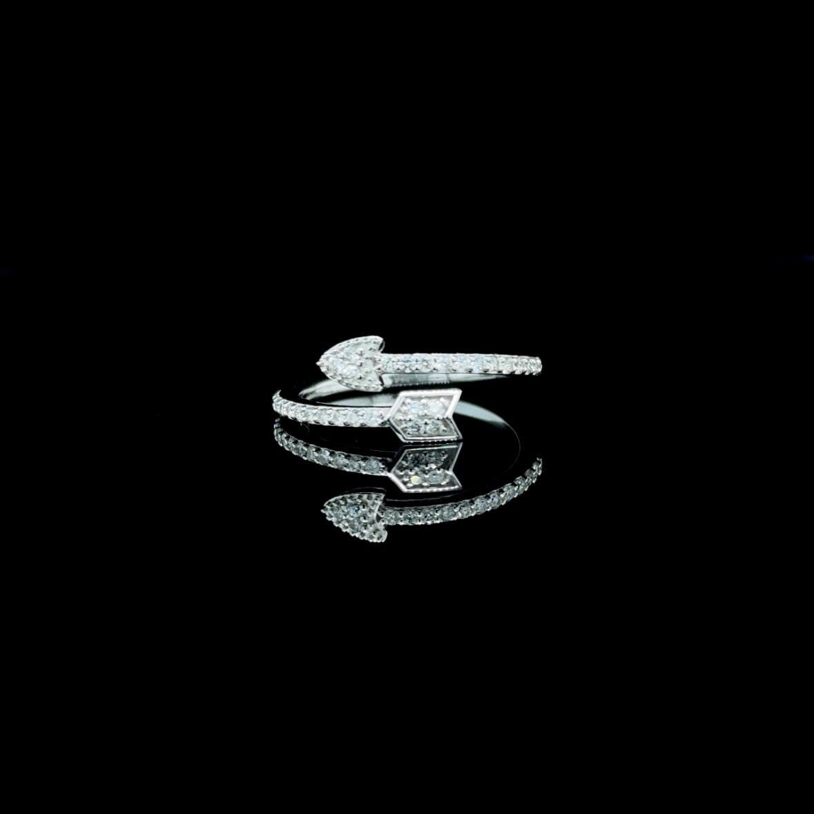 14K Gold 0.25 CT Natural Diamond Arrow Ring