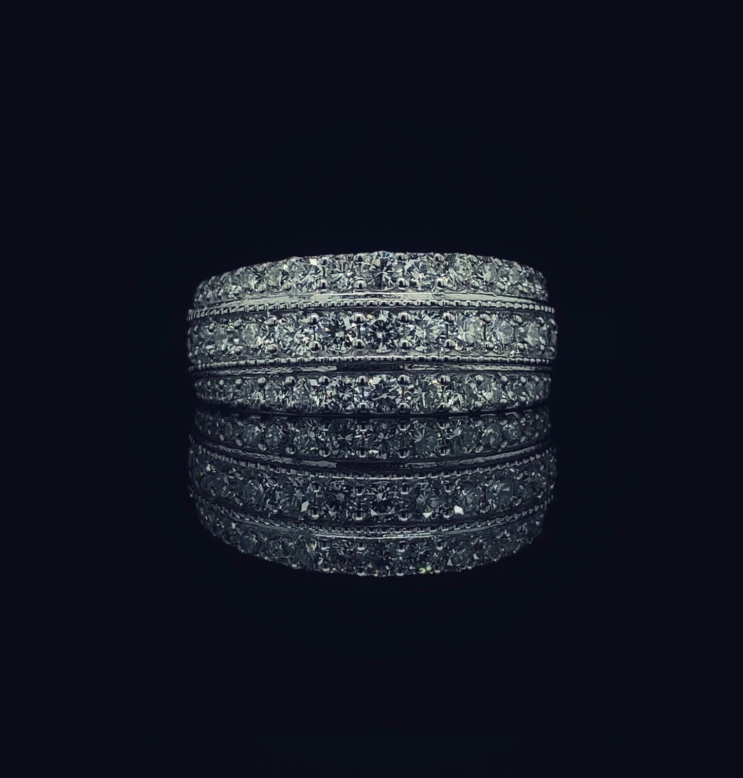 14K White Gold 1.56 CT Diamond Statement Ring