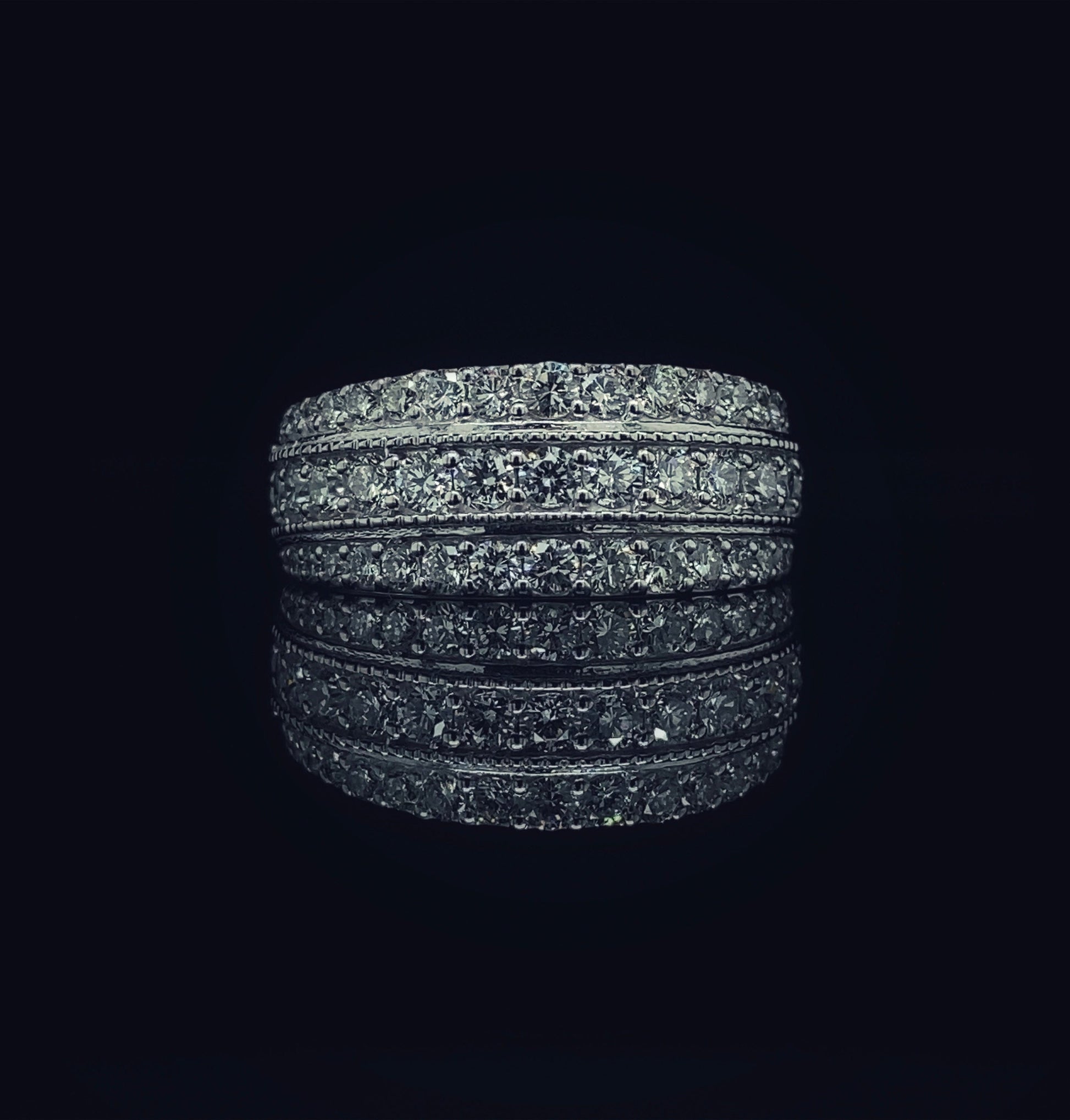 14K White Gold 1.56 CT Diamond Statement Ring