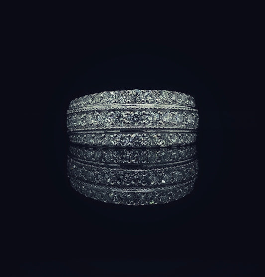 14K White Gold 1.56 CT Diamond Statement Ring