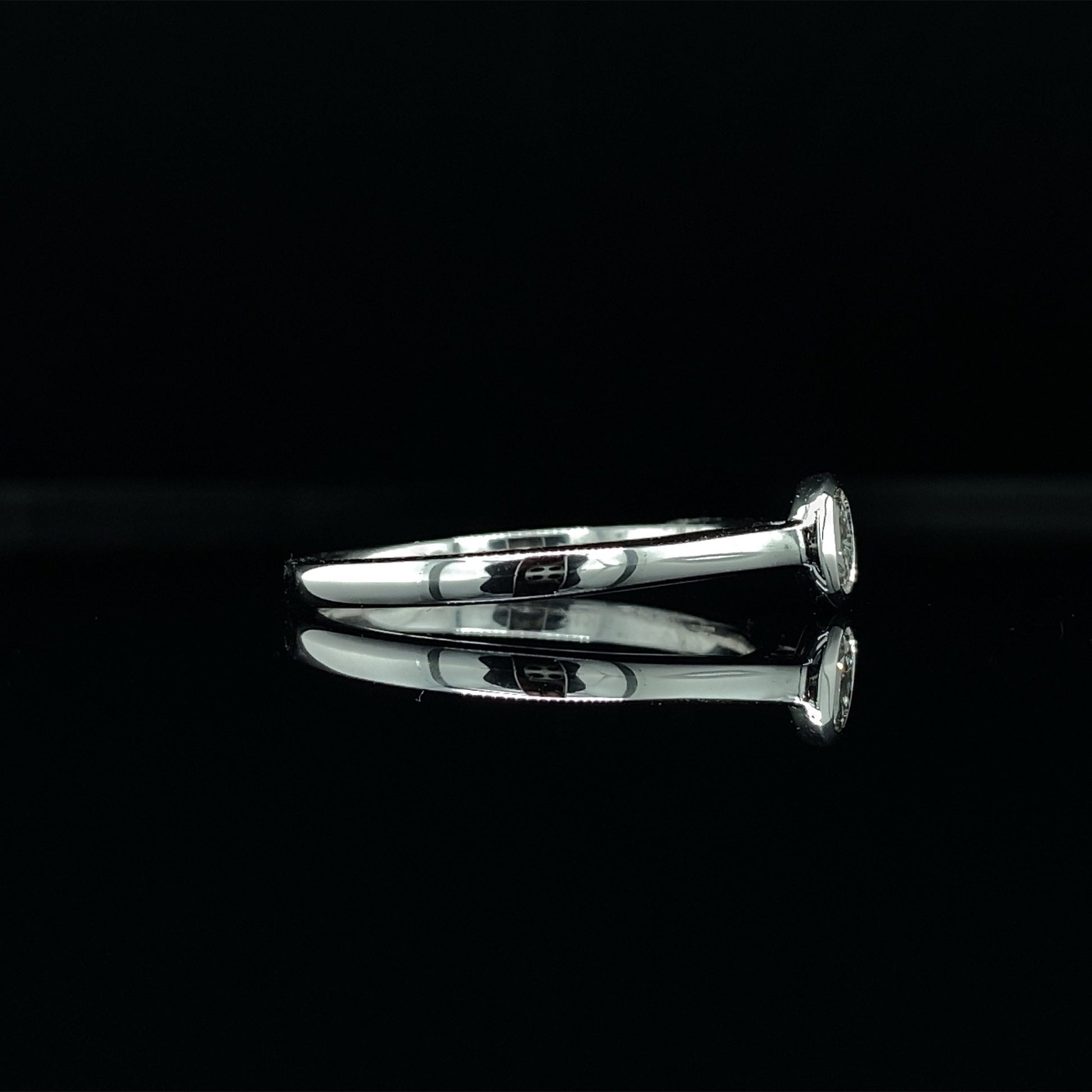 14K White Gold Oval Diamond Ring