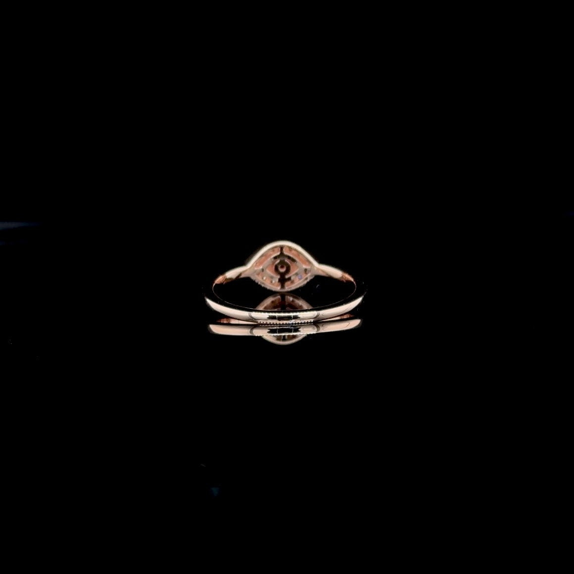14K Gold 0.17 CT Natural Diamond Evil Eye Ring