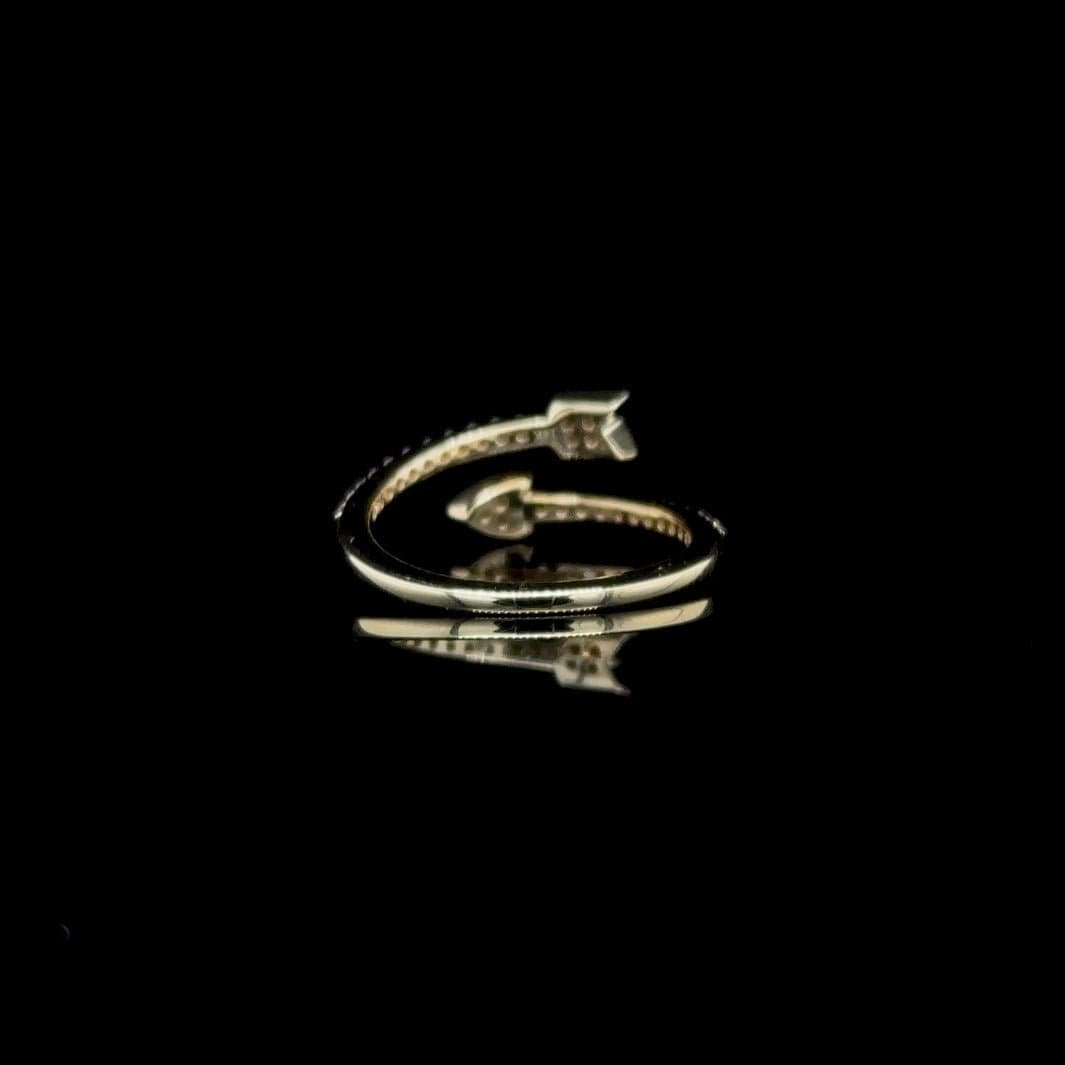 14K Gold 0.25 CT Natural Diamond Arrow Ring