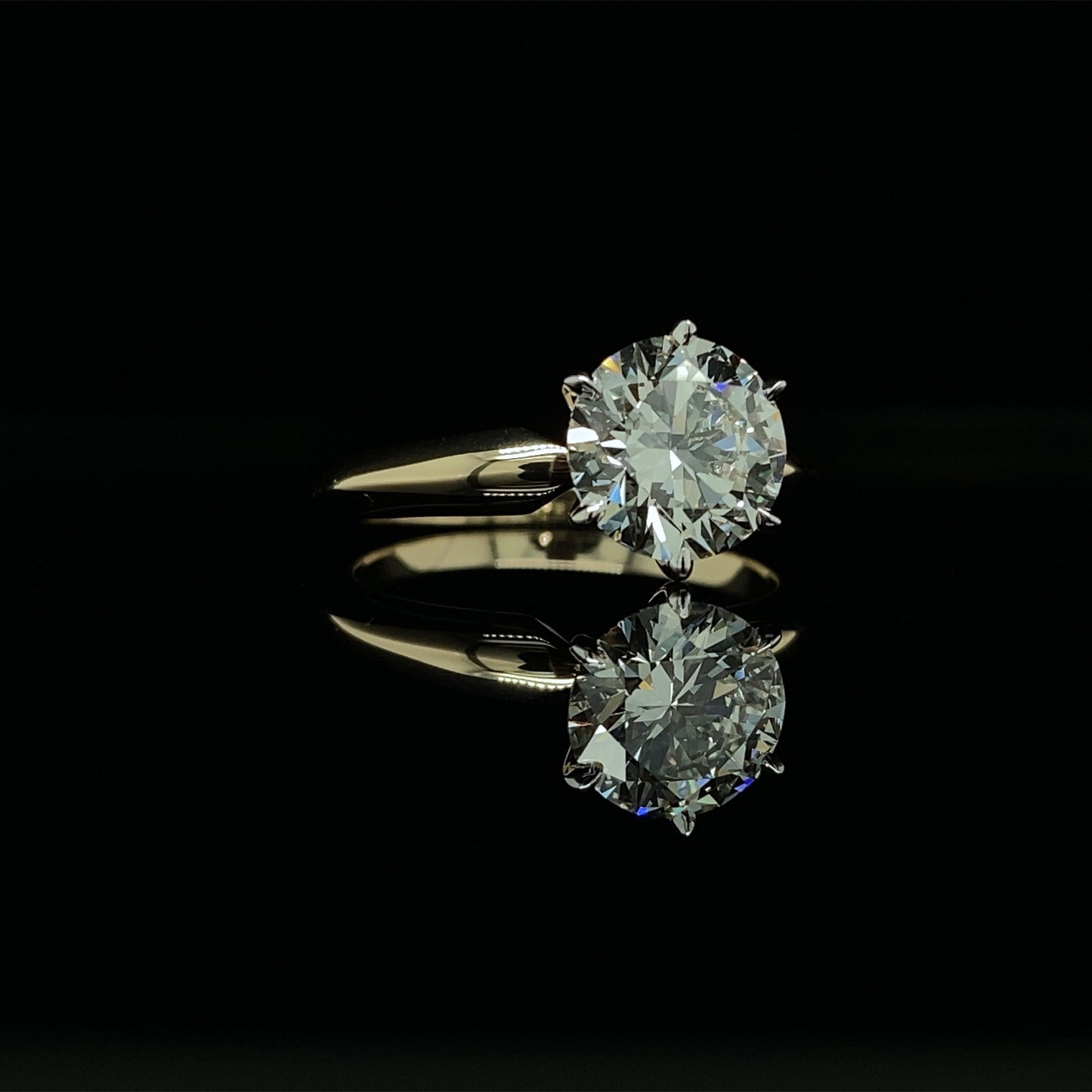 1.5 CT Natural Round-Cut Diamond Six Prong Engagement Ring