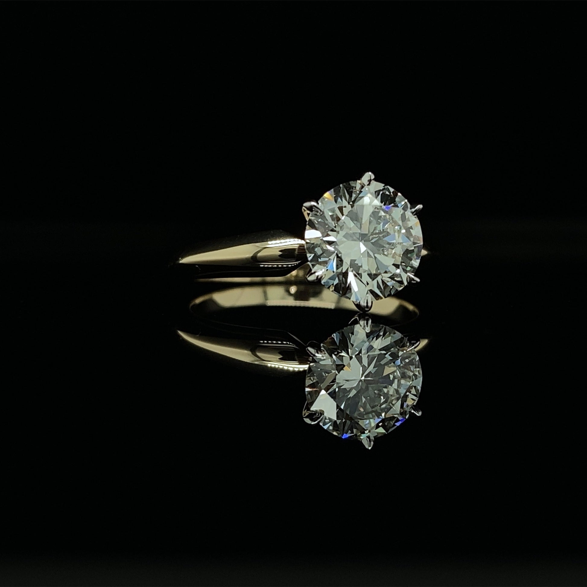 1.5 CT Natural Round-Cut Diamond Six Prong Engagement Ring
