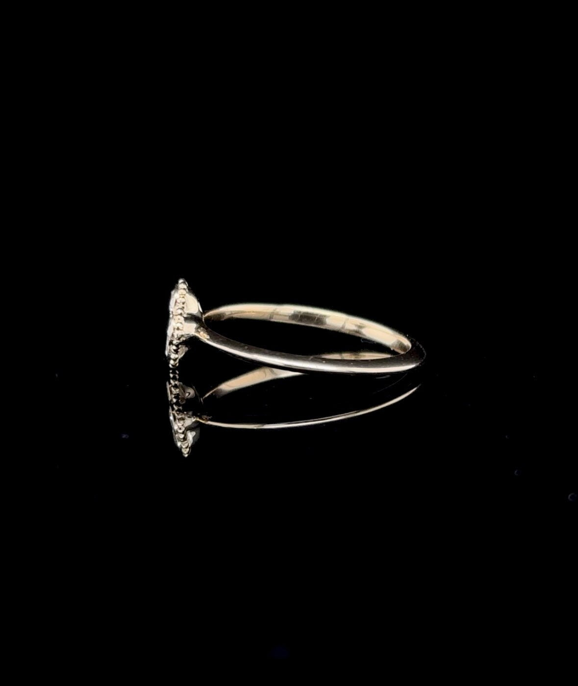 14K Gold 0.22 CT Clover Diamond Ring