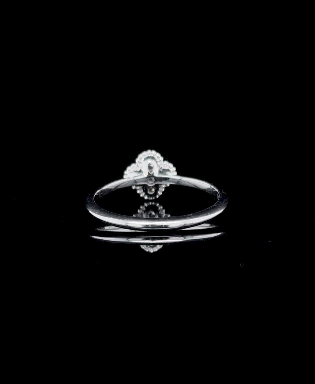 14K Gold 0.22 CT Clover Diamond Ring