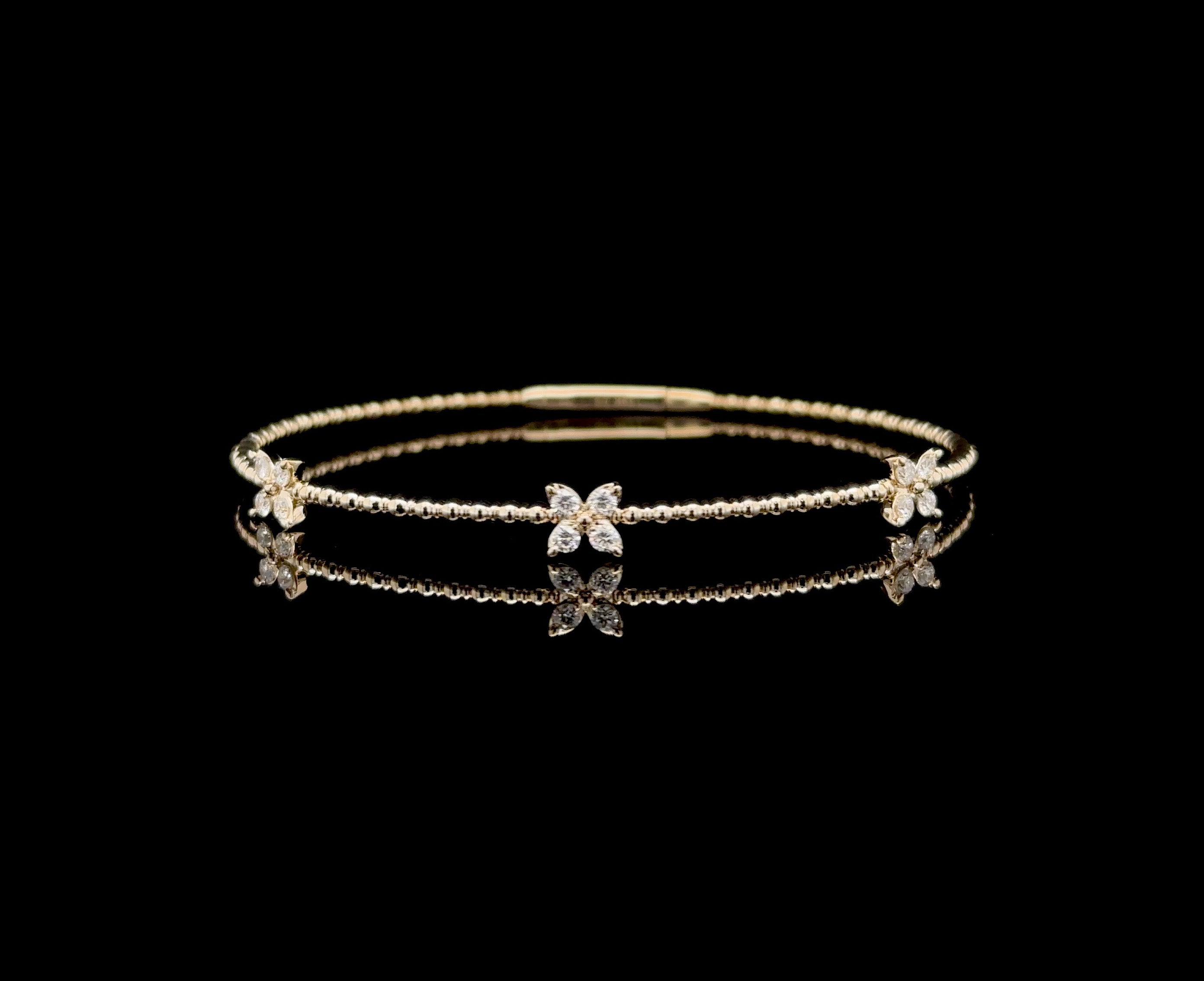  Elegant jewel box Breathtaking diamond bangle bracelet, Diamond  bracelet for women in solid gold 9k,14k&18k : Handmade Products