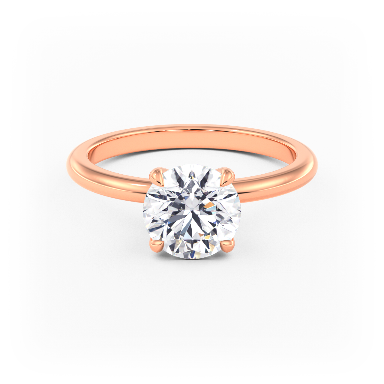 14K Simple Solitaire Engagement Ring Setting