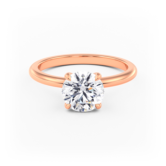 14K Simple Solitaire Engagement Ring Setting