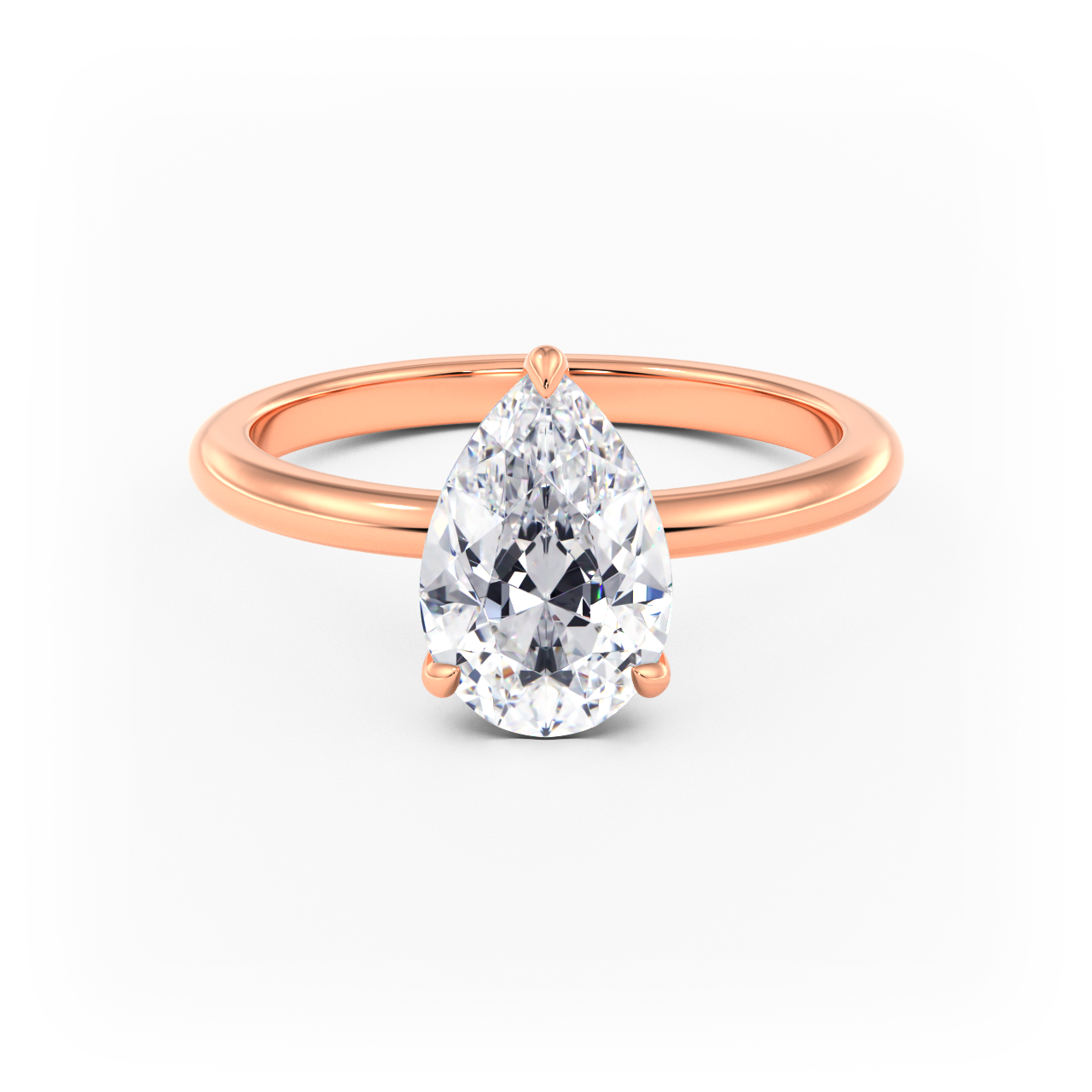 14K Simple Solitaire Engagement Ring Setting