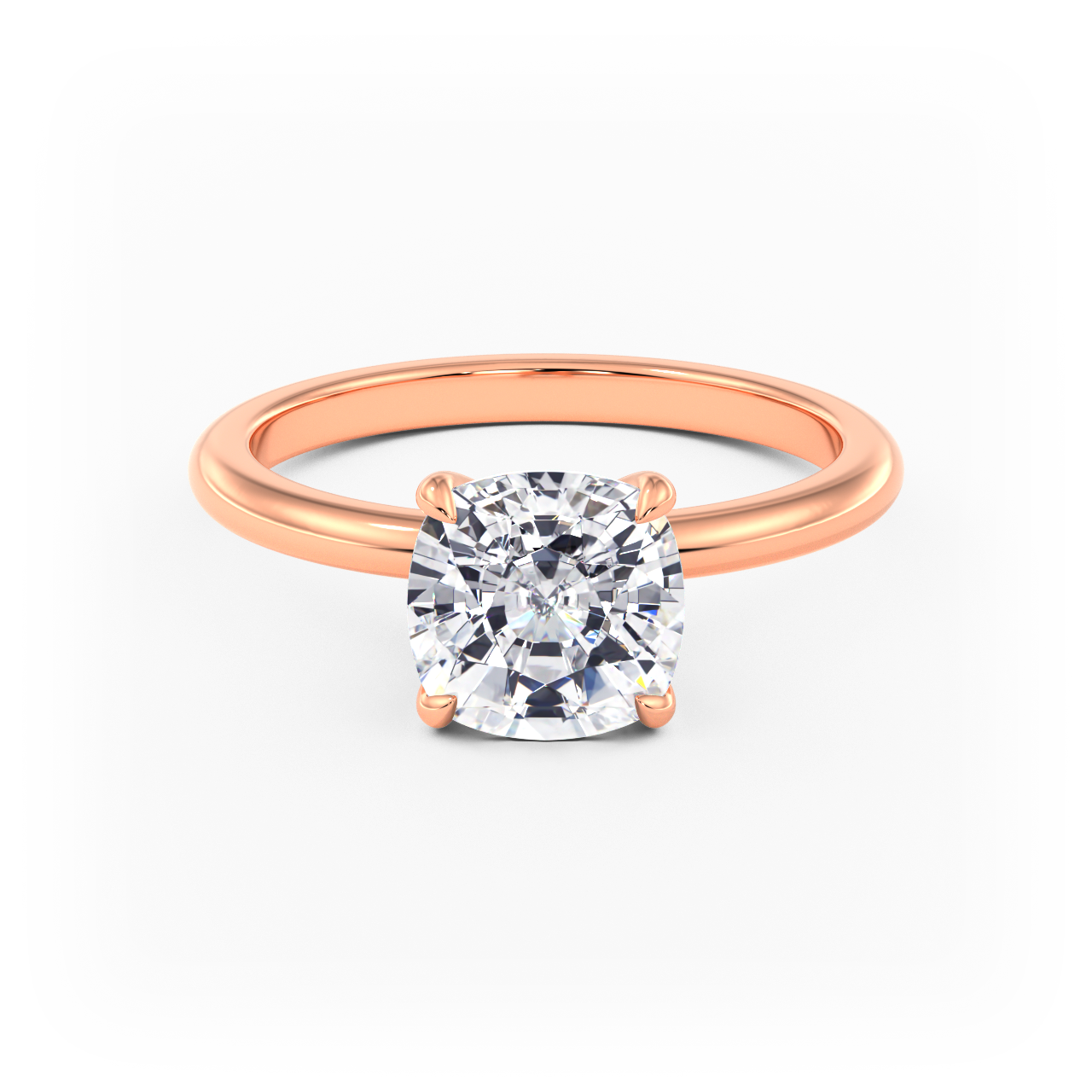 14K Simple Solitaire Engagement Ring Setting