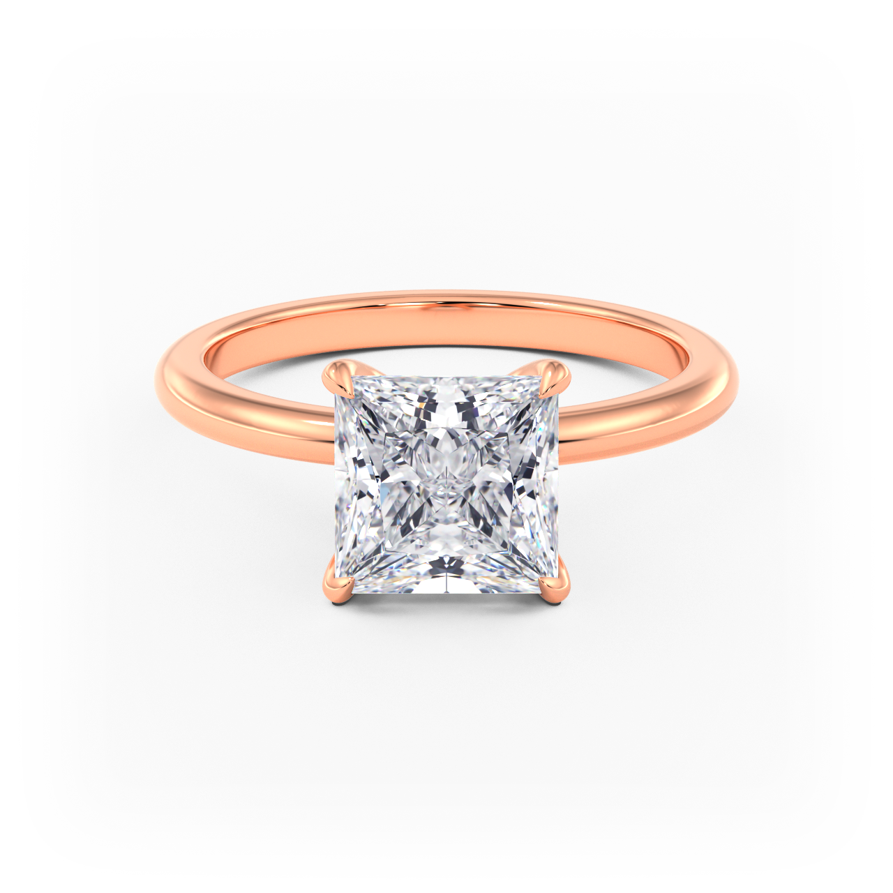 14K Simple Solitaire Engagement Ring Setting