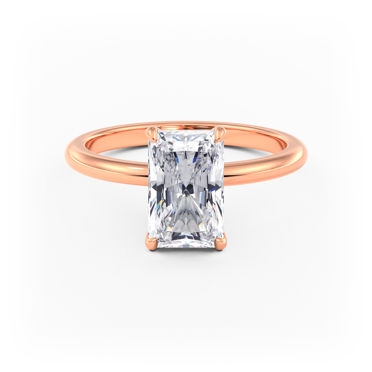 14K Simple Solitaire Engagement Ring Setting