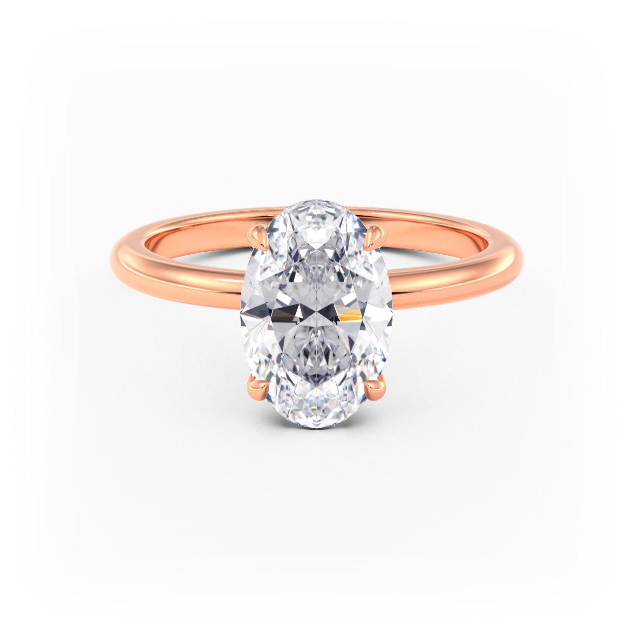 14K Simple Solitaire Engagement Ring Setting