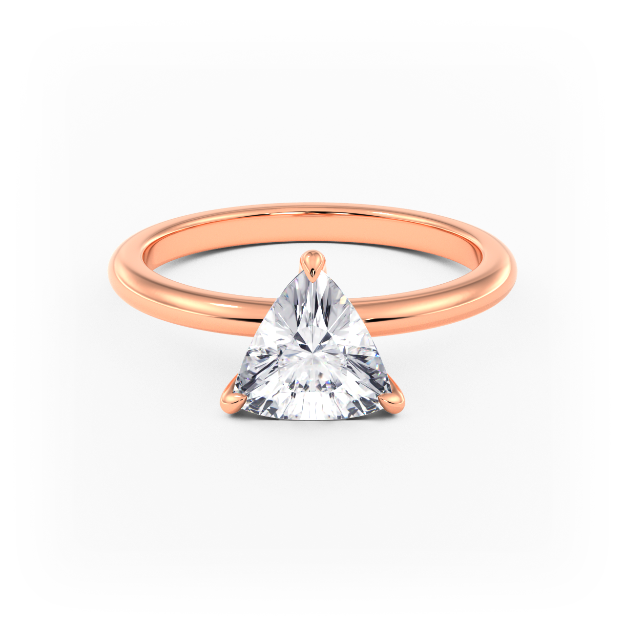 14K Simple Solitaire Engagement Ring Setting