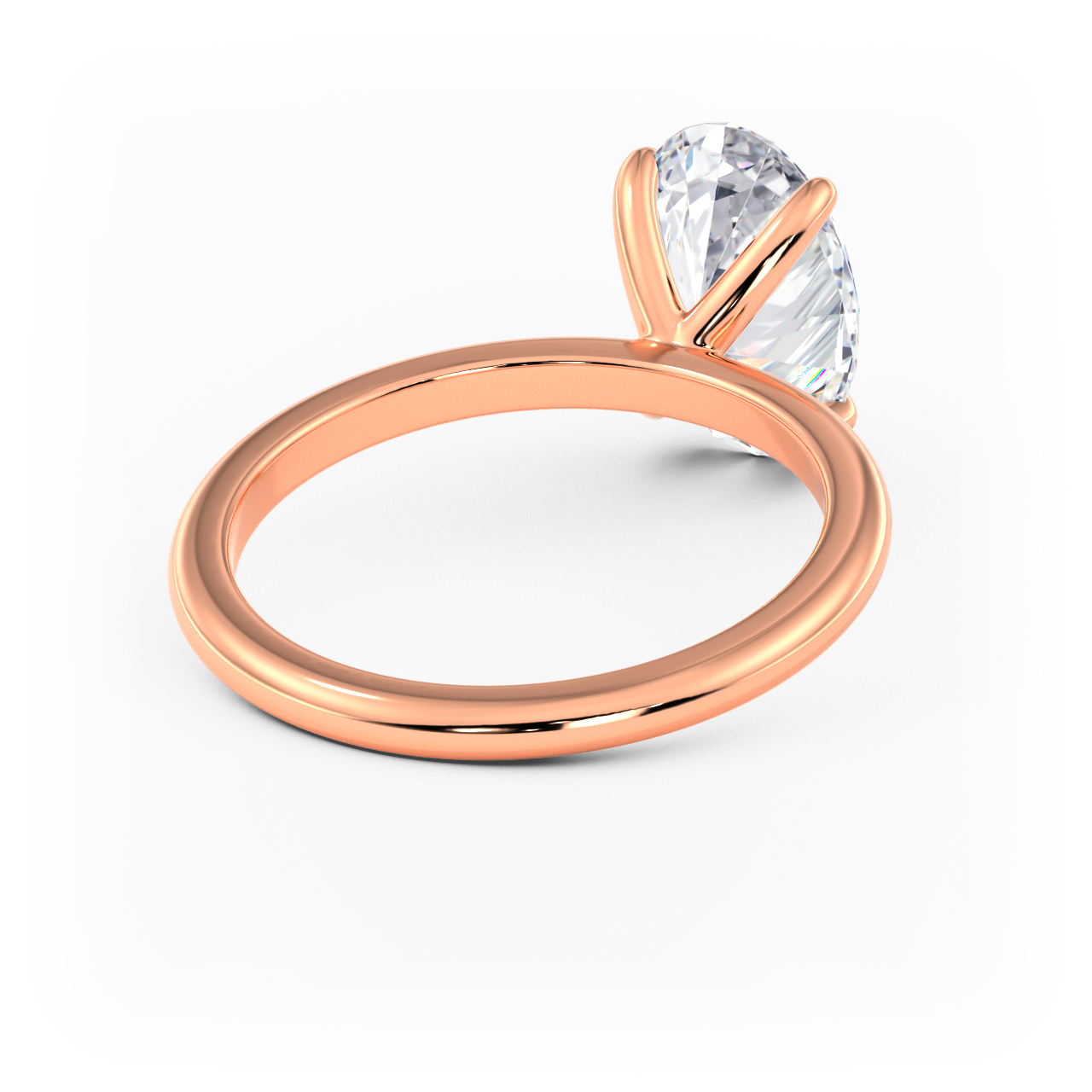 14K Simple Solitaire Engagement Ring Setting