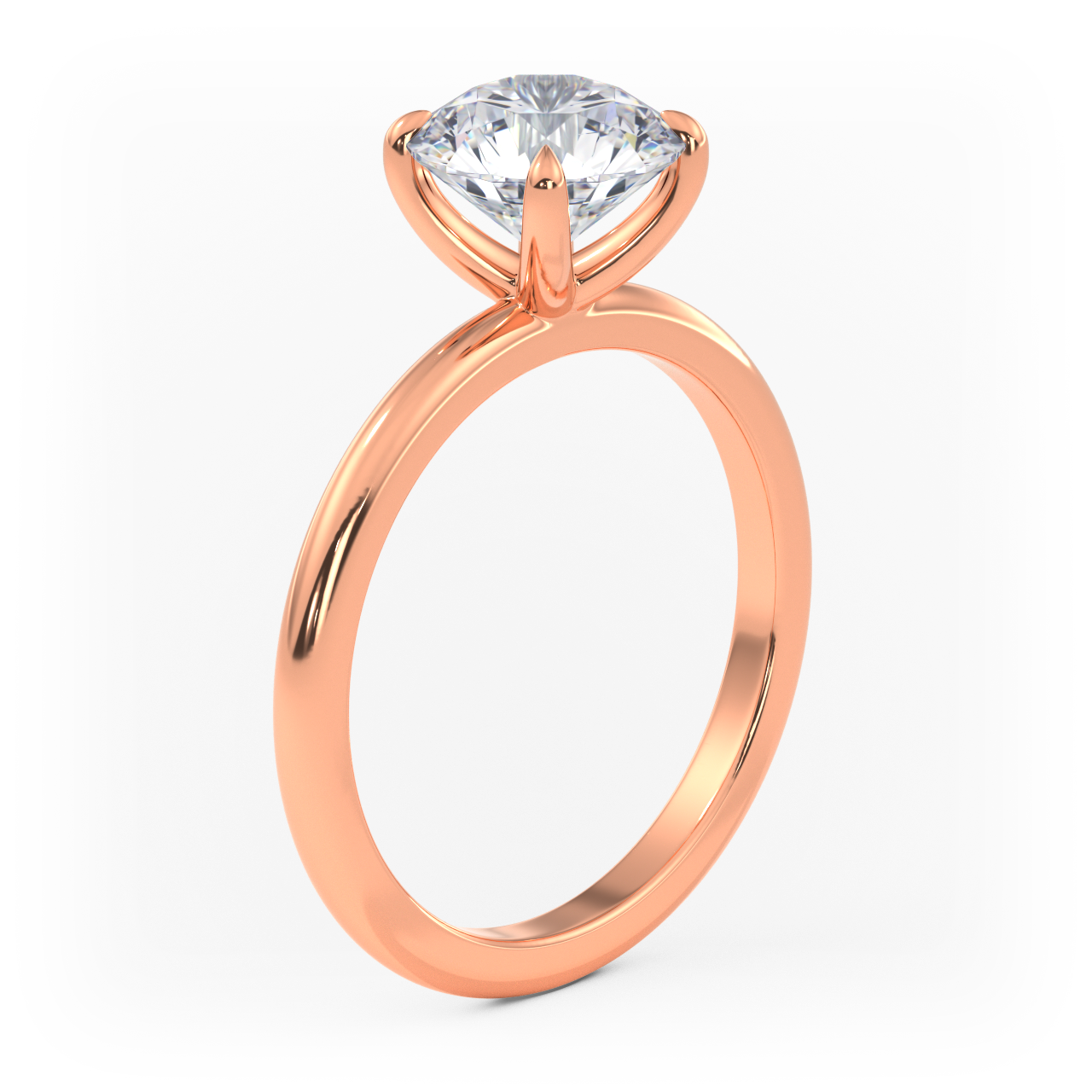 14K Simple Solitaire Engagement Ring Setting