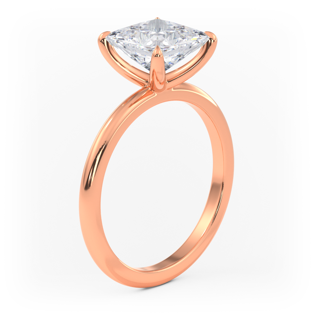 14K Simple Solitaire Engagement Ring Setting