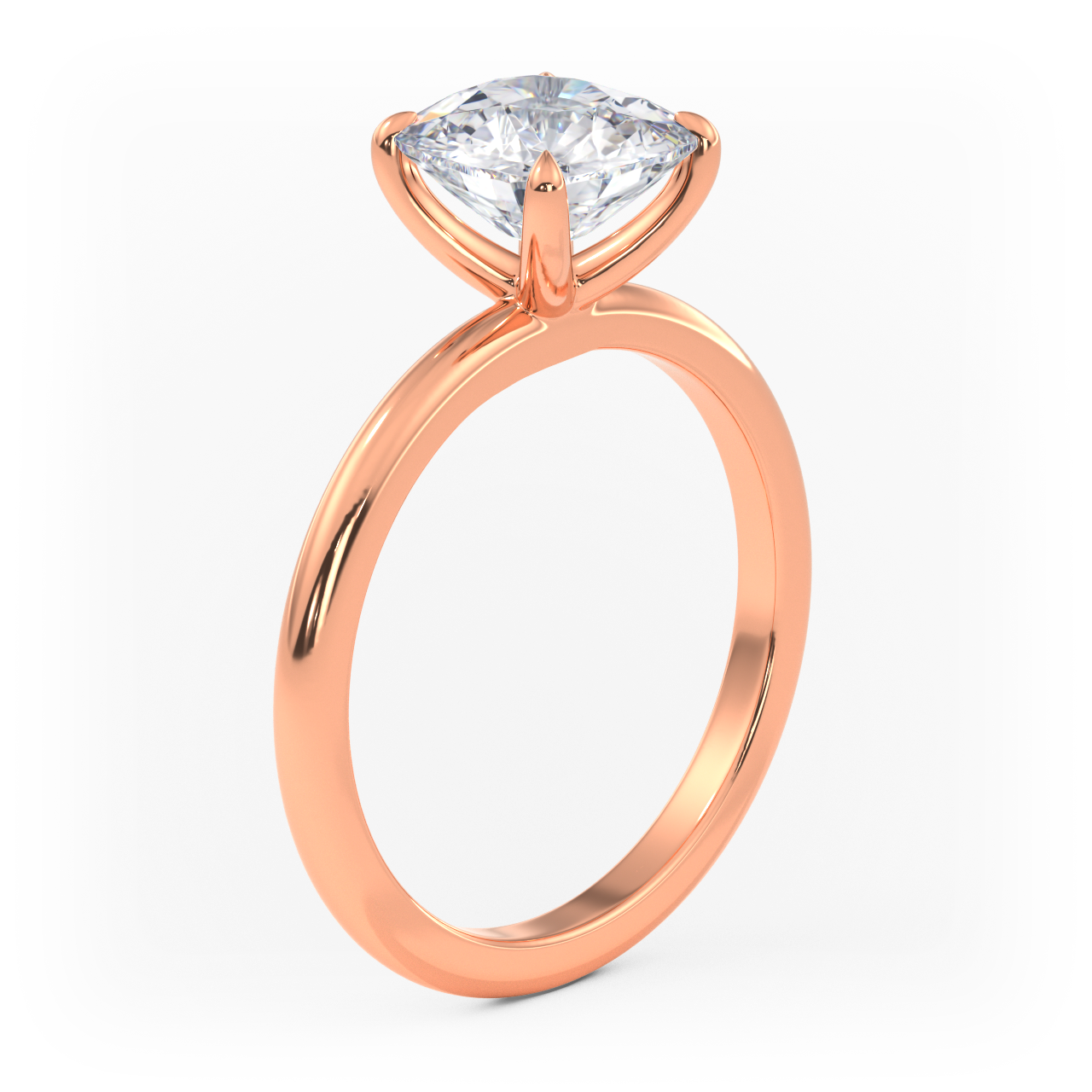 14K Simple Solitaire Engagement Ring Setting