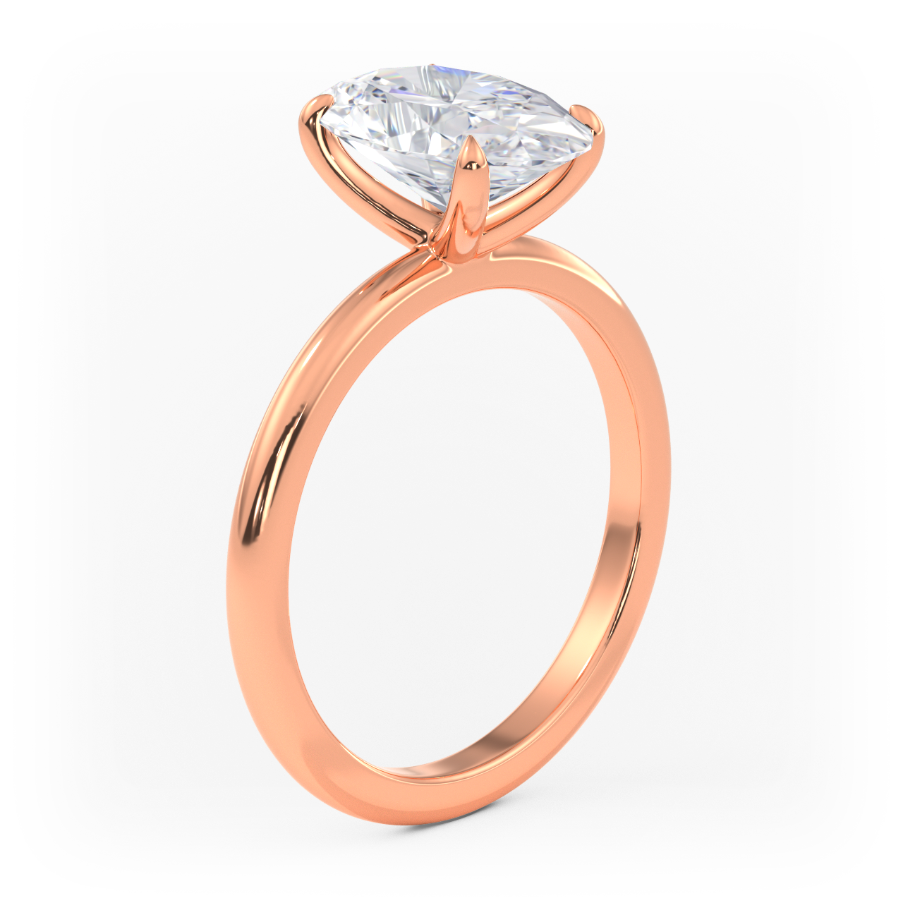 14K Simple Solitaire Engagement Ring Setting