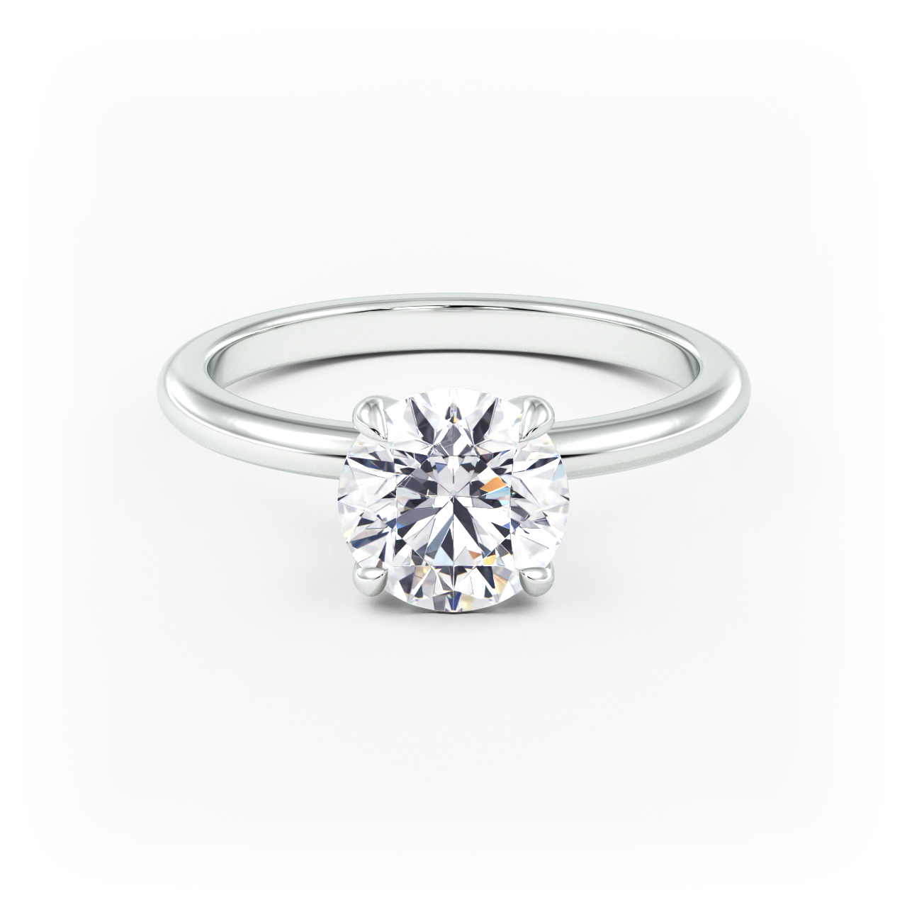 14K Simple Solitaire Engagement Ring Setting