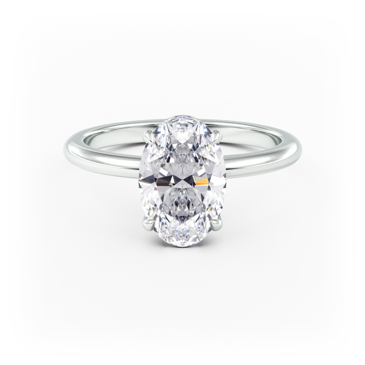 14K Simple Solitaire Engagement Ring Setting