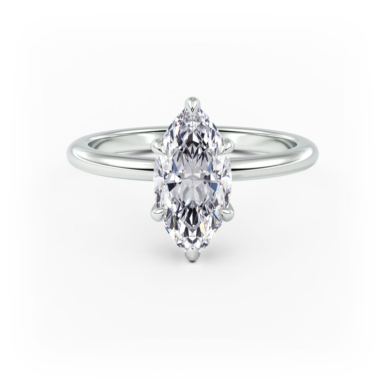 14K Simple Solitaire Engagement Ring Setting