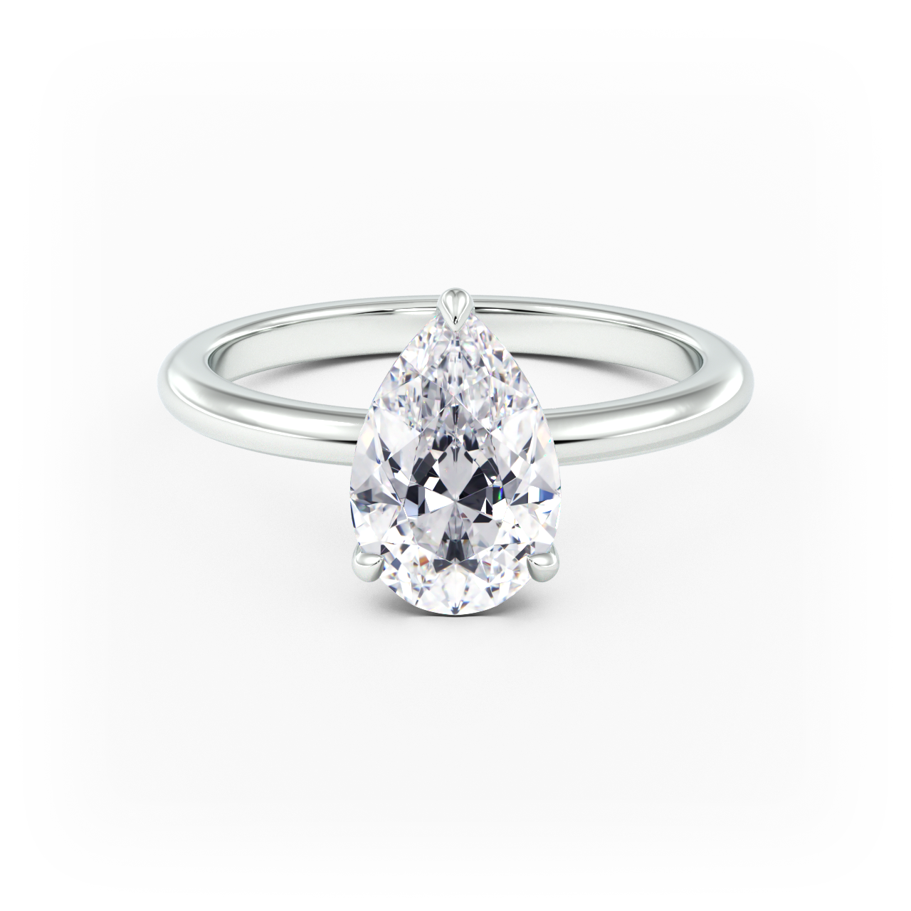 14K Simple Solitaire Engagement Ring Setting