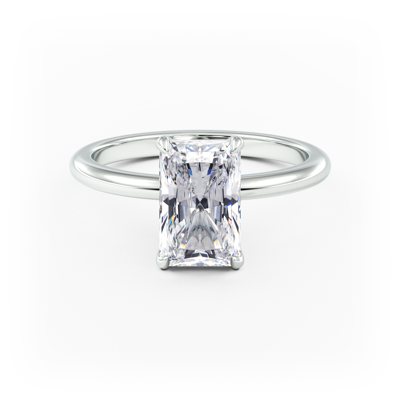 14K Simple Solitaire Engagement Ring Setting