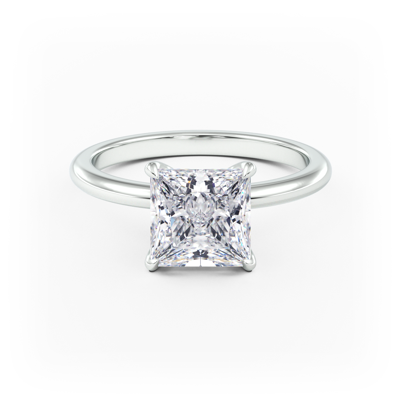 14K Simple Solitaire Engagement Ring Setting