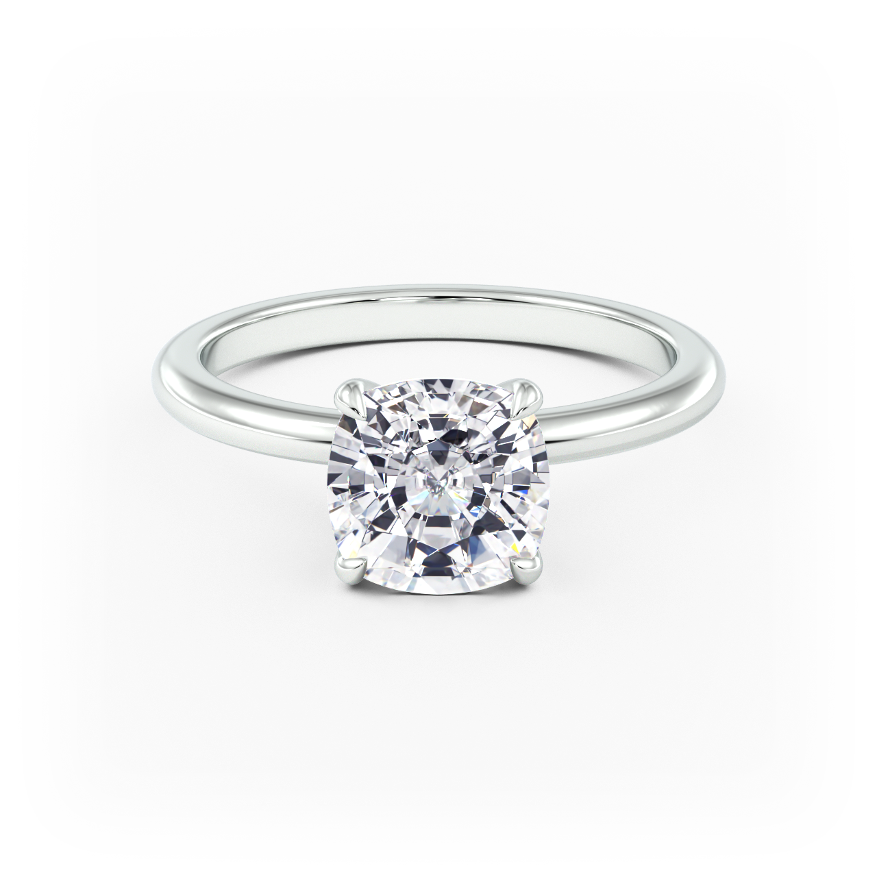 14K Simple Solitaire Engagement Ring Setting