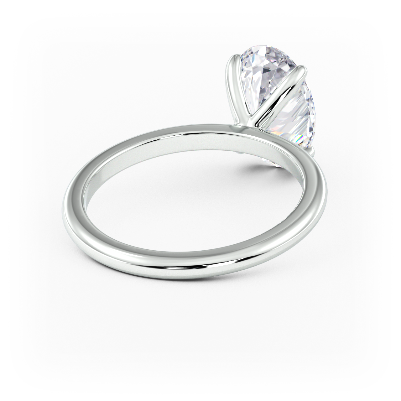 14K Simple Solitaire Engagement Ring Setting