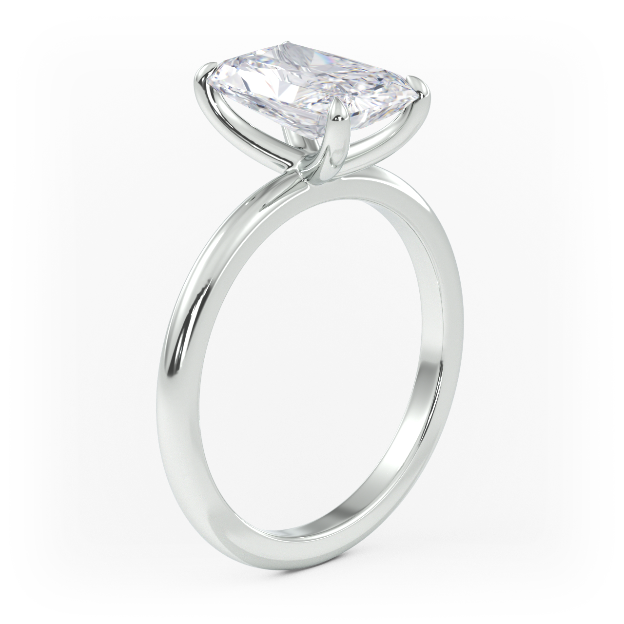 14K Simple Solitaire Engagement Ring Setting