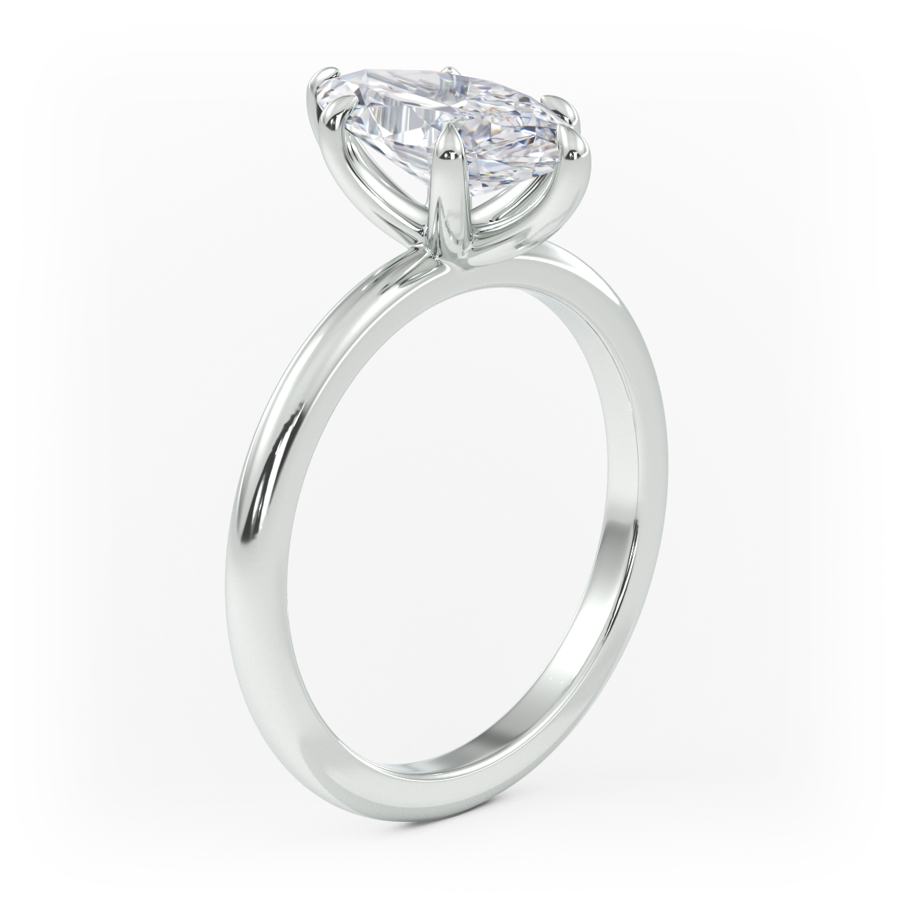 14K Simple Solitaire Engagement Ring Setting