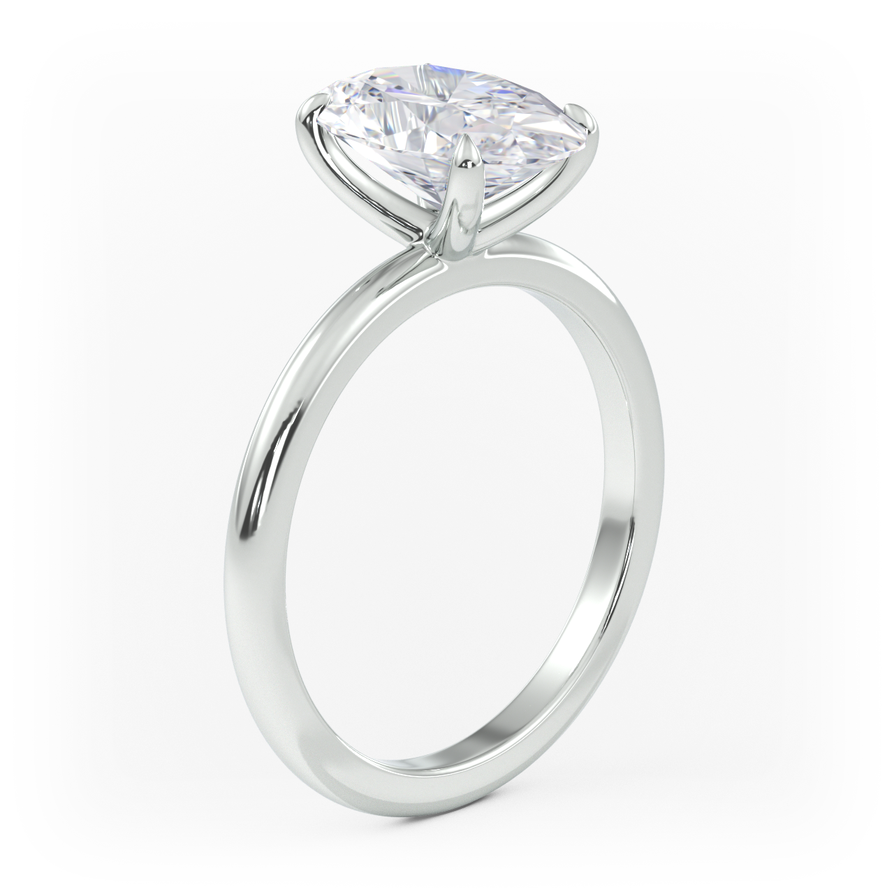 14K Simple Solitaire Engagement Ring Setting