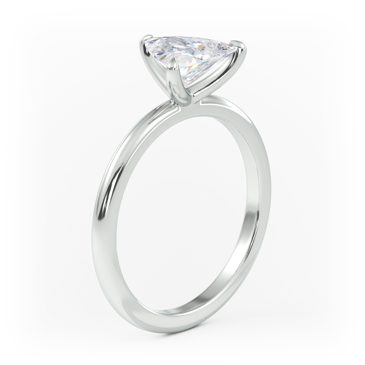 14K Simple Solitaire Engagement Ring Setting