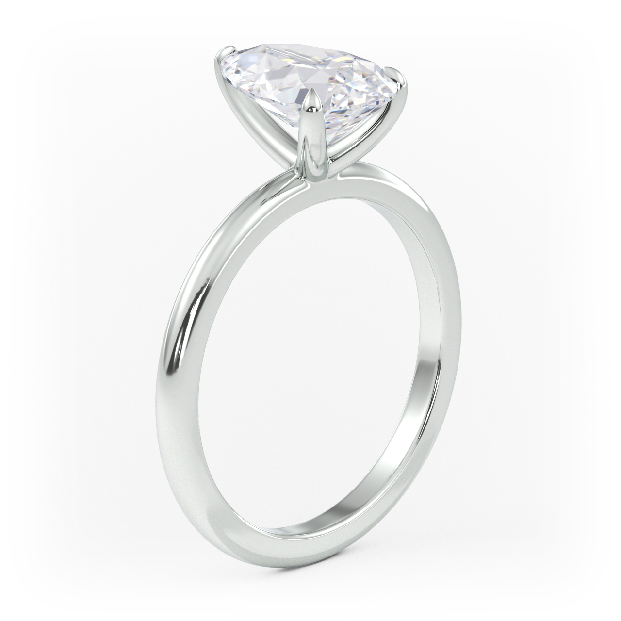 14K Simple Solitaire Engagement Ring Setting