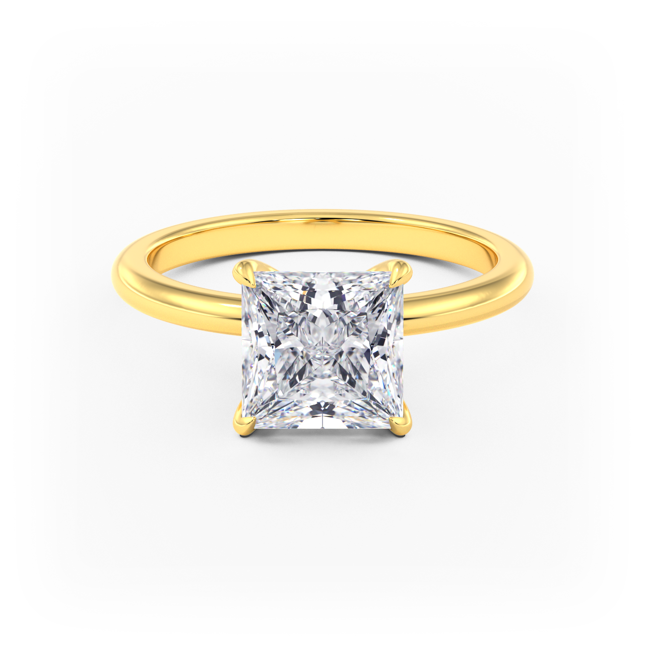 14K Simple Solitaire Engagement Ring Setting