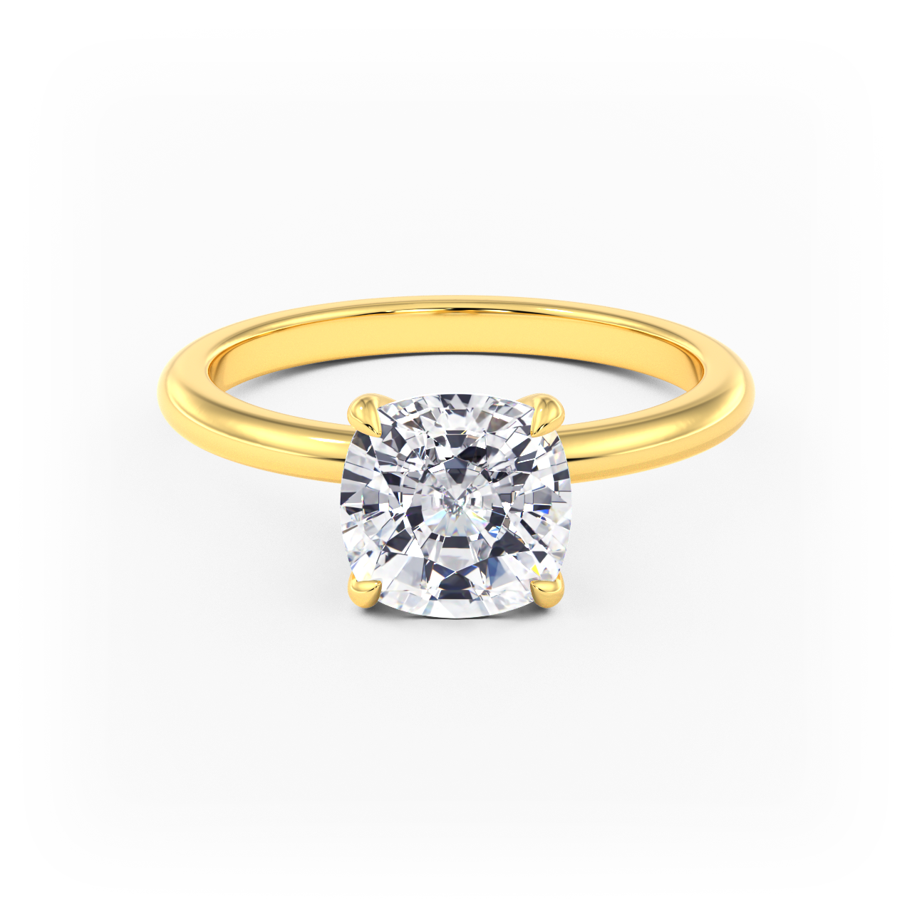 14K Simple Solitaire Engagement Ring Setting