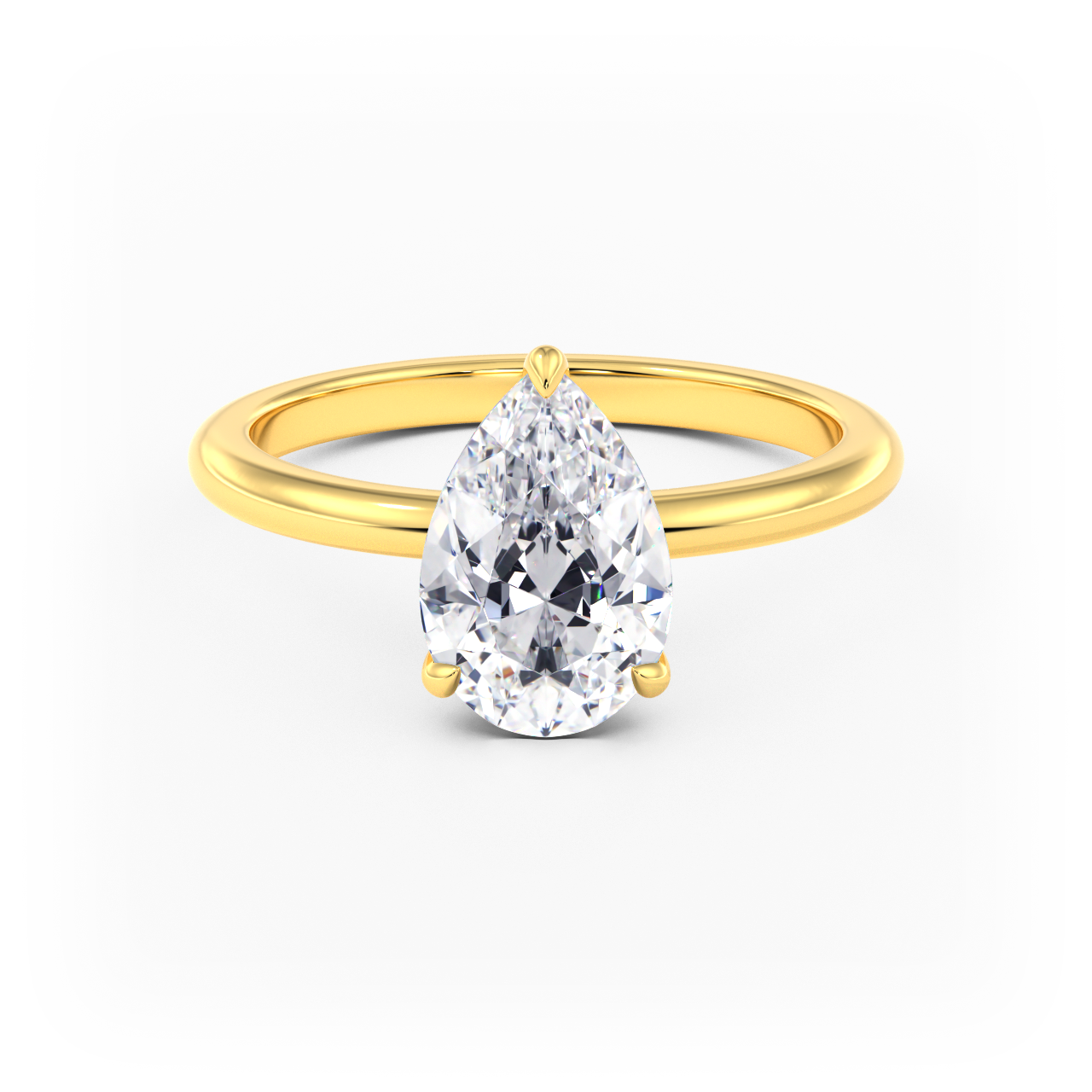 14K Simple Solitaire Engagement Ring Setting