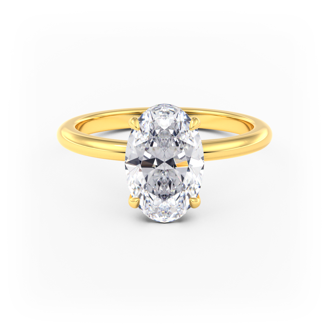 14K Simple Solitaire Engagement Ring Setting