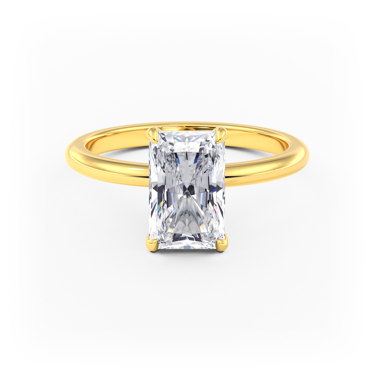 14K Simple Solitaire Engagement Ring Setting