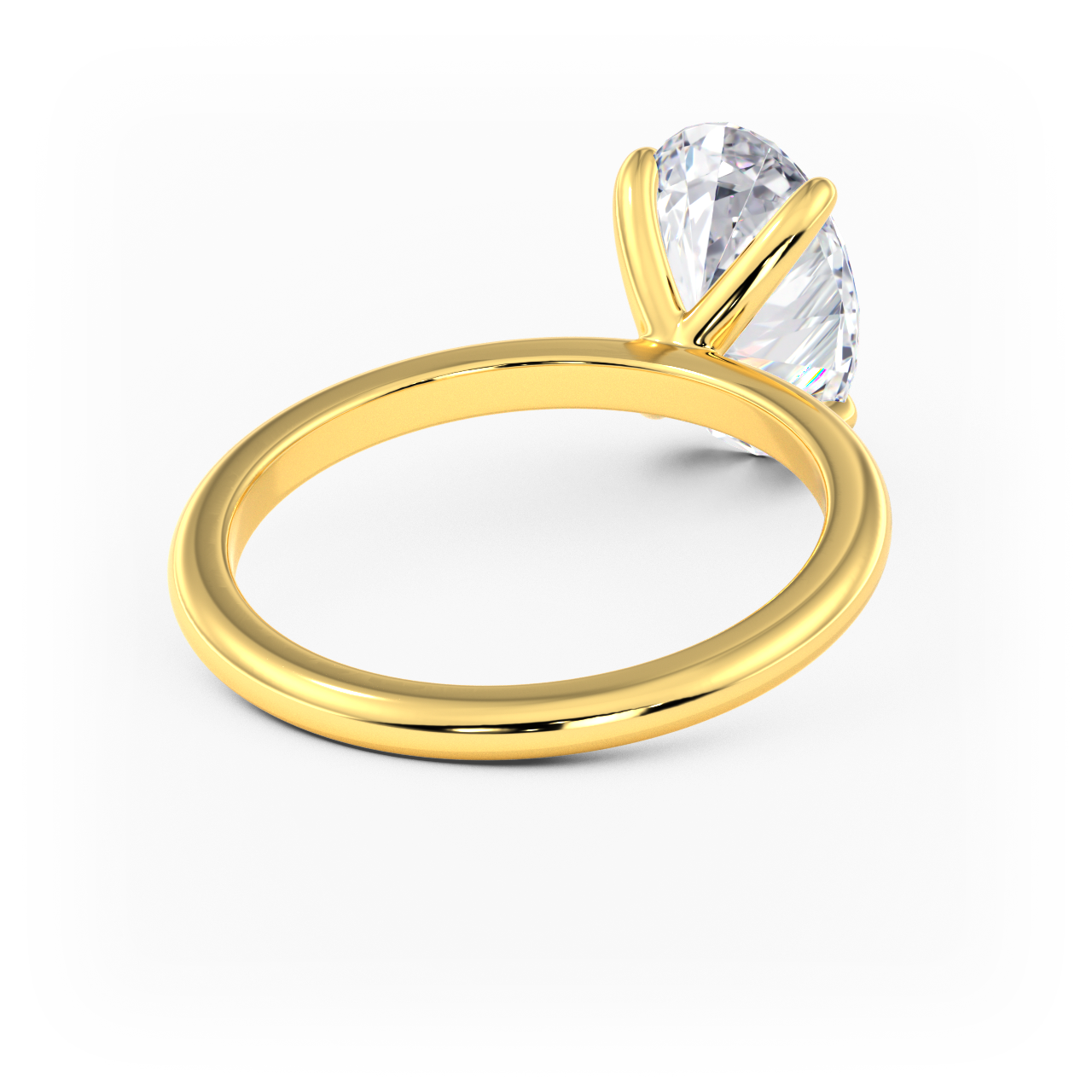 14K Simple Solitaire Engagement Ring Setting