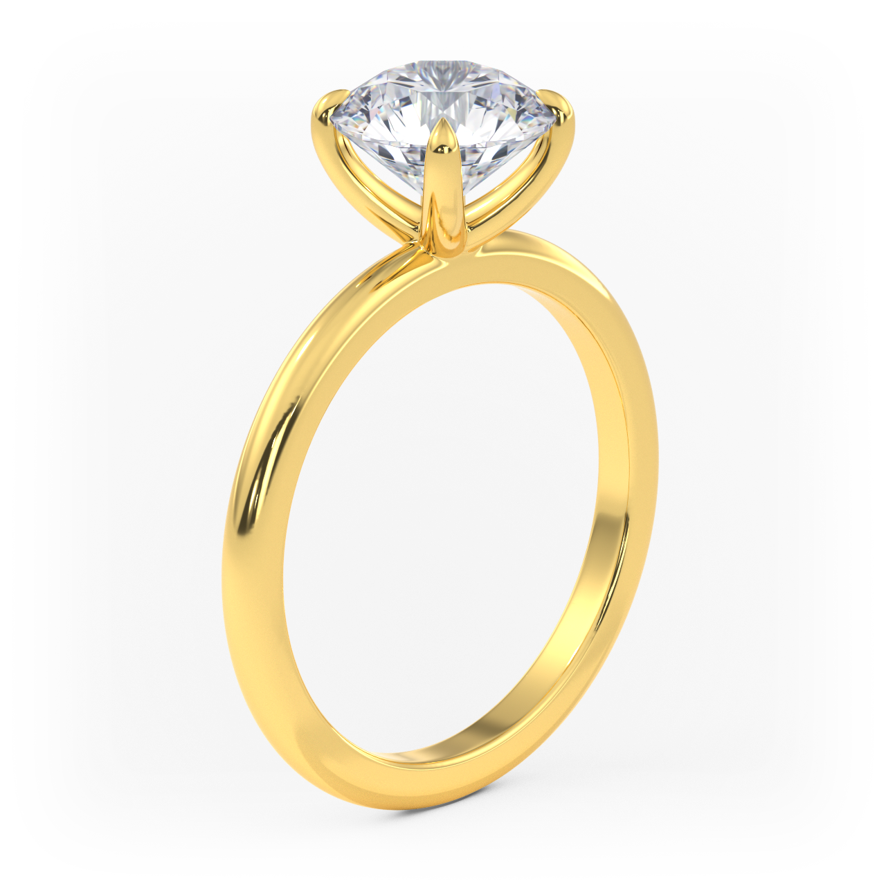 14K Simple Solitaire Engagement Ring Setting