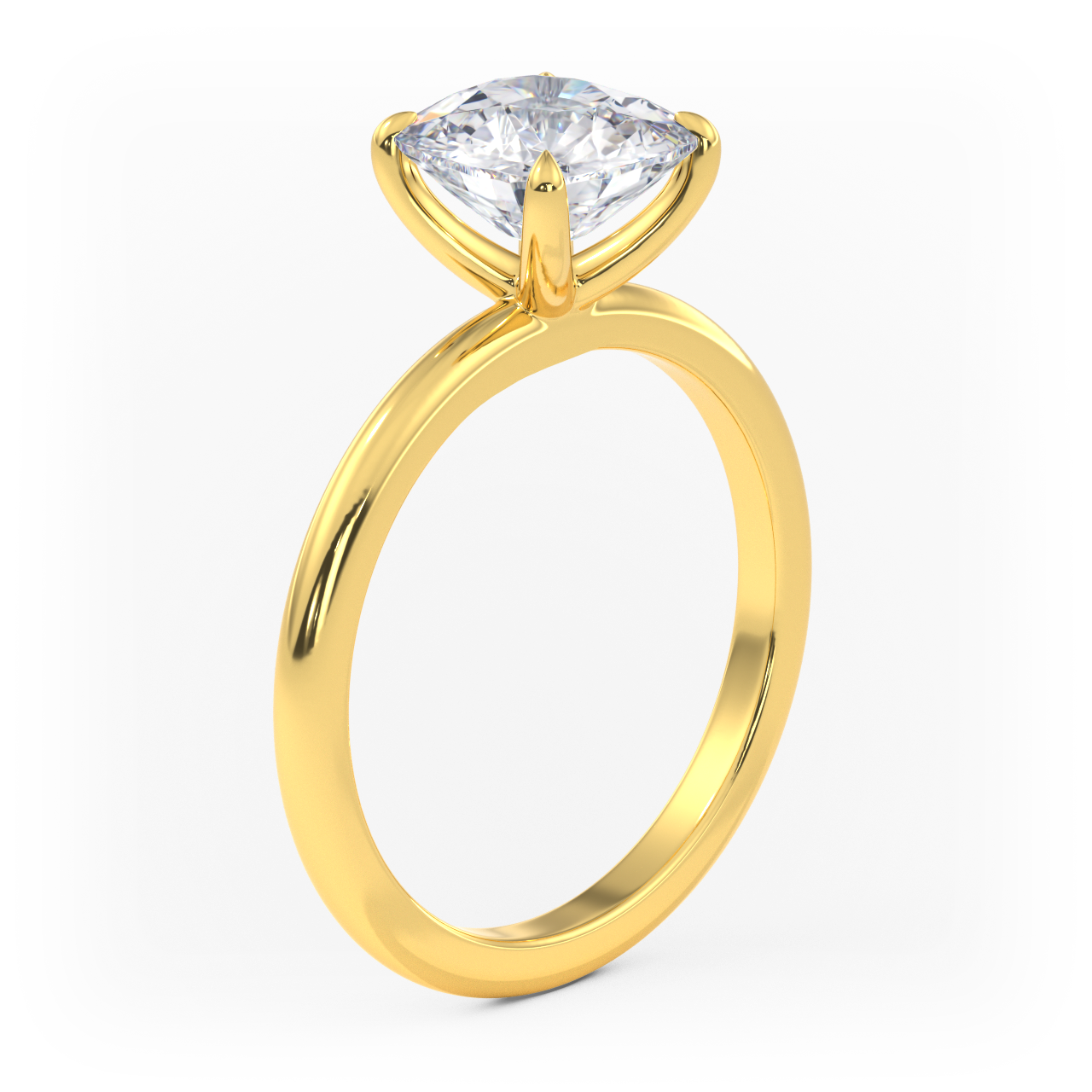 14K Simple Solitaire Engagement Ring Setting