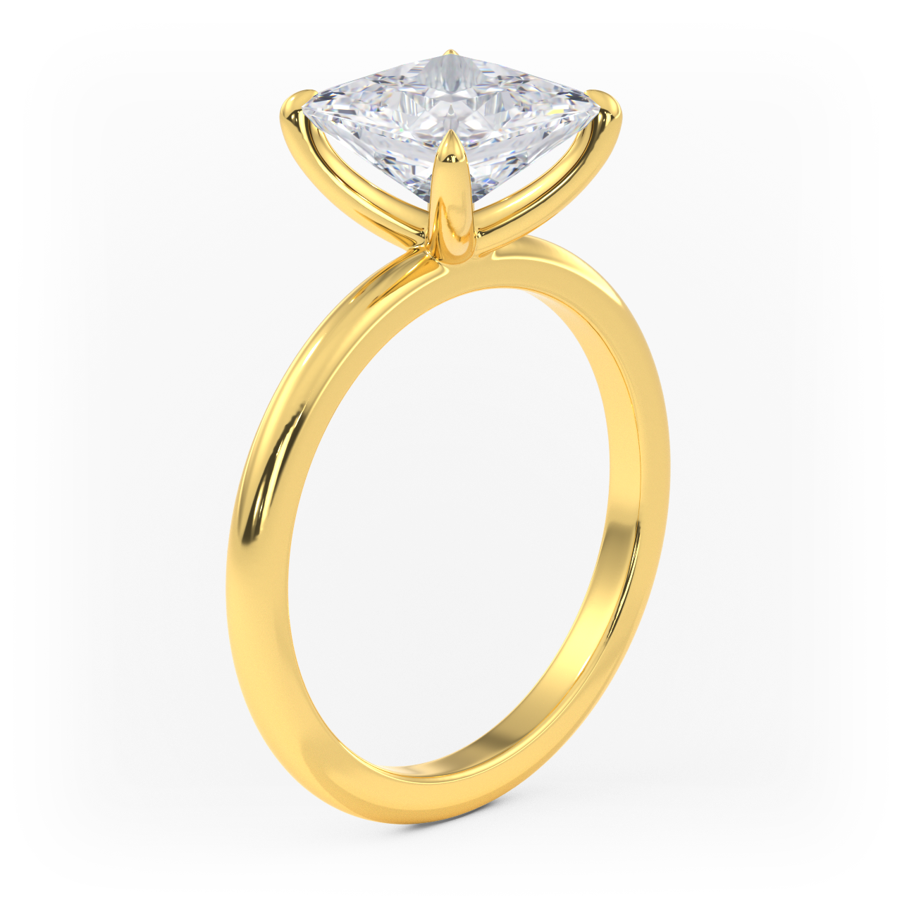 14K Simple Solitaire Engagement Ring Setting