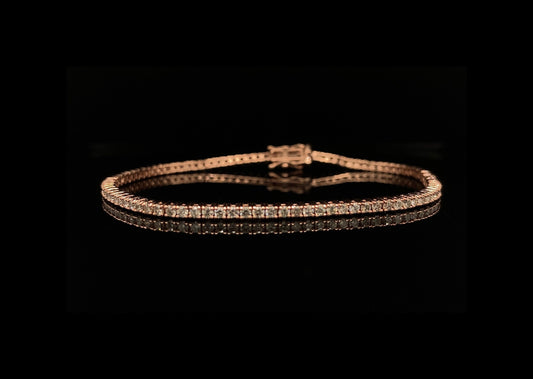 14K Gold Natural Diamond Tennis Bracelets